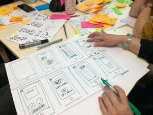 UXデザインについてのミーティング風景