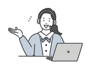 ITヘルプデスクの女性のイラスト