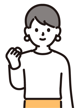 女性がガッツポーズしているイラスト