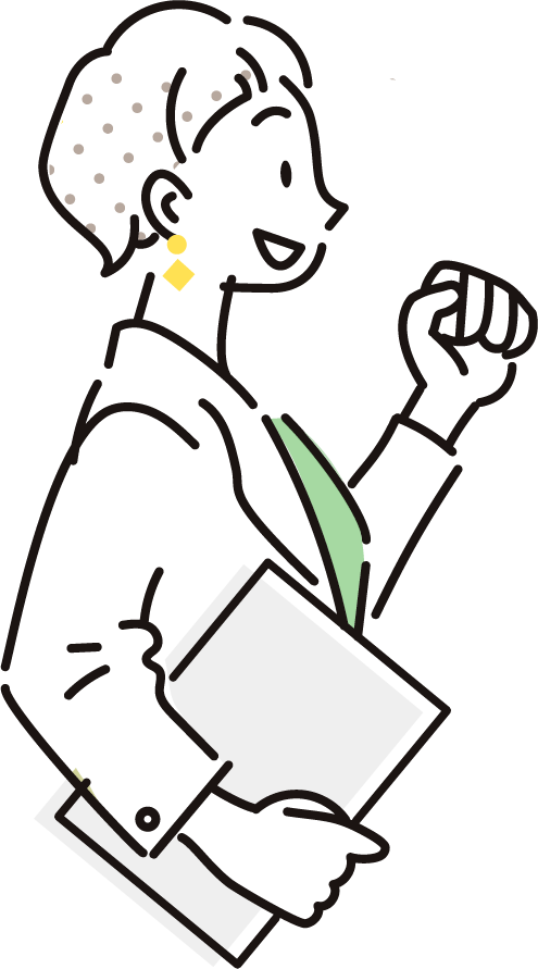 キャリアアドバイザーが求職者の方を向いているイラスト